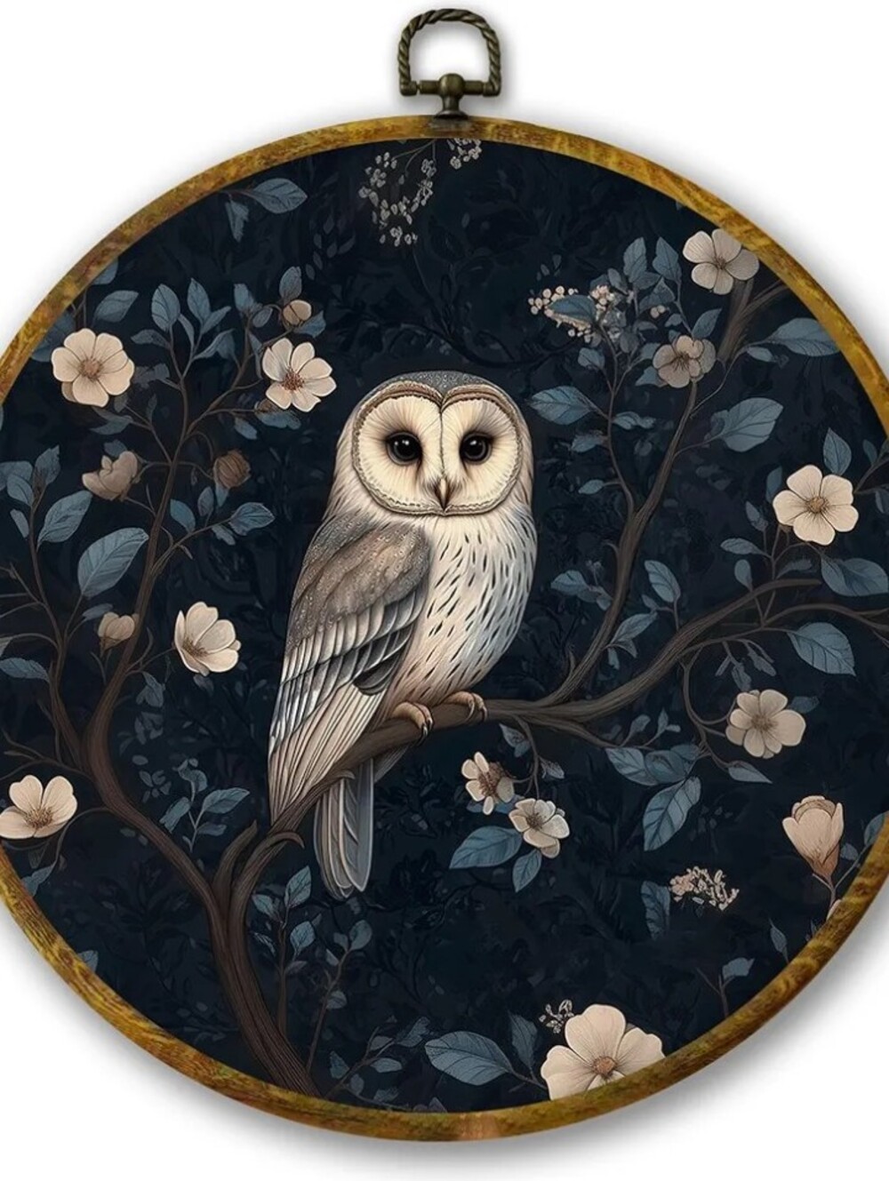 Vintage Gothic Owl Floral Wall Art Decor Dark Academia Floral Botanical